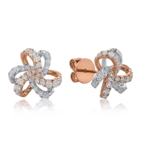 Cercei din aur roz cu diamante de 1.052ct