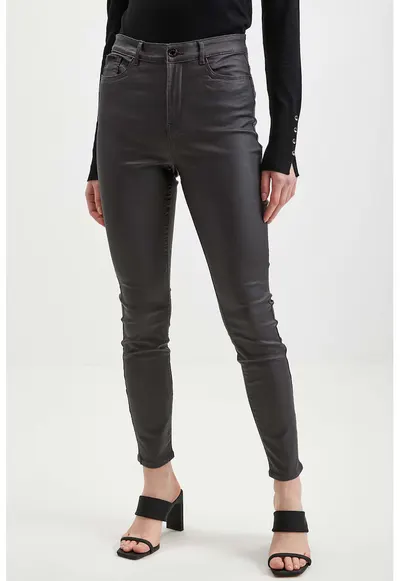 Pantaloni skinny cu talie inalta - Gri antracit