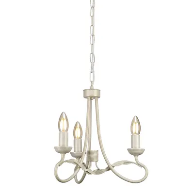 Corp de iluminat suspendat, lustra Olivia 3 Light Chandelier – Ivory/Gold