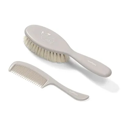 Perie cu păr natural Babyono - Gri