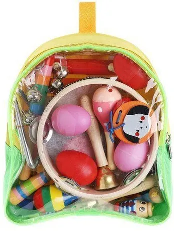 Set Kruzzel - Unelte din lemn pentru copii, cu rucsac