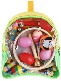 Set Kruzzel - Unelte din lemn pentru copii, cu rucsac