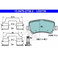 Set placute frana, frana disc ATE 13.0470-2736.2