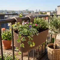 Ghiveci pentru balustradă 3200 ml maroniu
