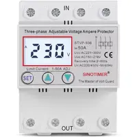 Releu TRIFAZIC siguranta digitala de protectie tensiune, Sinotimer, 380V, 1- 50A, STVP-936-50A, recuperare automata