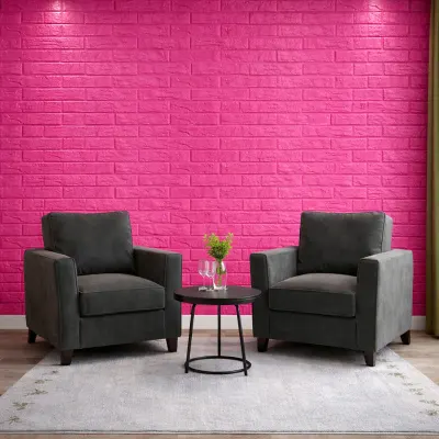 Tapet 3D caramida roz fucsia auto-adeziv pentru interior, 70 x 77 cm