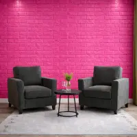 Tapet 3D caramida roz fucsia auto-adeziv pentru interior, 70 x 77 cm