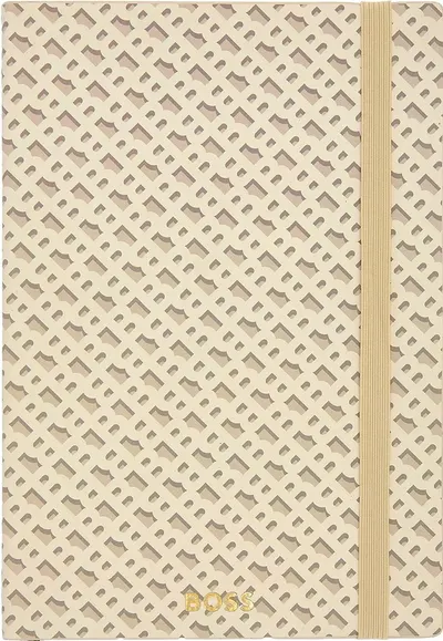 Caiet Hugo Boss Monogram - A5,cu rânduri, bej