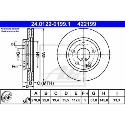 Disc frana ATE 24.0122-0199.1