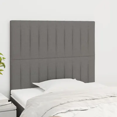 vidaXL Tăblie de pat gri închis 90x5x118/128 cm, material textil