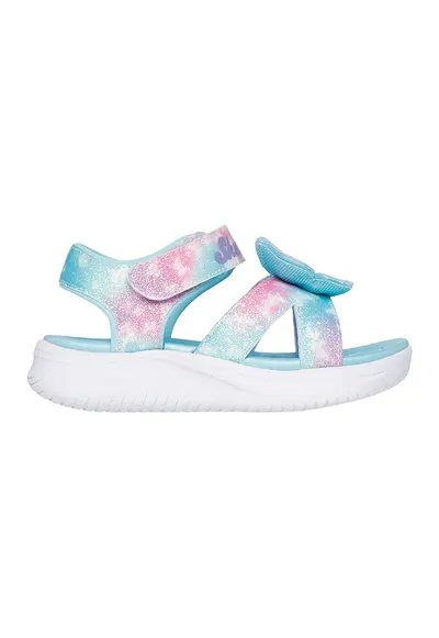Sneakers - Sandale cu velcro Lights-Jumpsters - Albastru pastel/Roz pastel