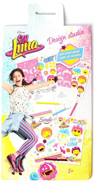 Design Studio - Set de pictura Soy Luna, cu sabloane si autocolante