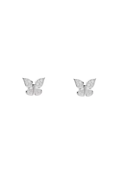 Cercei Argint fluture cu cristale Zirconia - mici - argint 925 rodiat