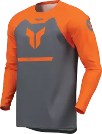 Tricou atv cross copii Thor Ridemode Menace, culoare gri portocaliu, marime 2YXS