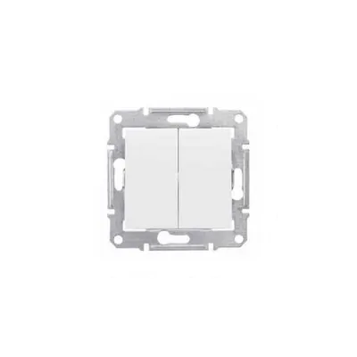 Intrerupator dublu alb 10AX, LEGRAND NILOE