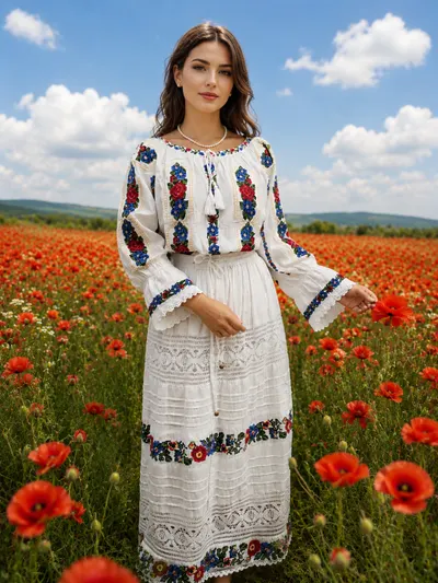 Set traditional format din ie si fusta 42