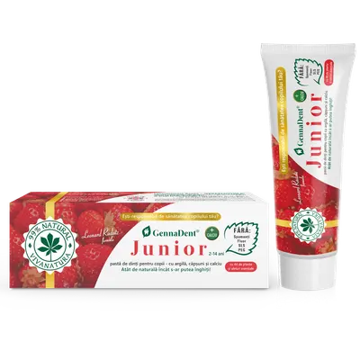 Pasta de dinti cu capsuni GennaDent Junior, 50ml, VivaNatura