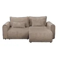 Coltar Canapea extensibil BELLAGIO, cu arcuri si lada depozitare, colt interschimbabil, maro, 250x125 165x95 cm