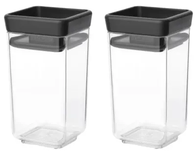 Set borcane pentru condimente Brabantia - Tasty+ Stackable, Dark Grey, 2 buc