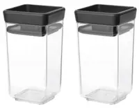 Set borcane pentru condimente Brabantia - Tasty+ Stackable, Dark Grey, 2 buc