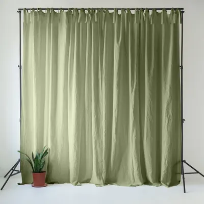 Draperie verde-deschis din in 140x250 cm Sage – Linen Tales