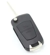 Carcasa cheie auto Techstar, compatibila Opel Astra, Corsa, Vectra, Meriva, tip briceag, cu 2 butoane, lama pe stanga, culoare neagra