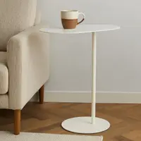 Masă Laterală Albă din Metal, H&S Collection, 35xH53 cm – Design Minimalist