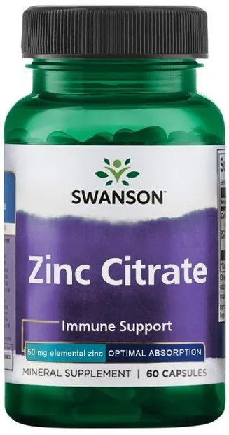 Zinc Citrate, 50 mg, 60 capsule, Swanson