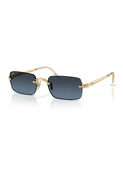 Ochelari de soare dreptunghiulari unisex cu rame metalice A$AP ROCKY - Auriu