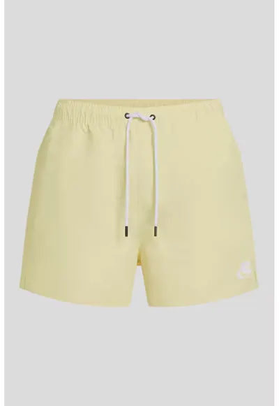 Pantaloni scurti de baie cu imprimeu logo - Galben pai
