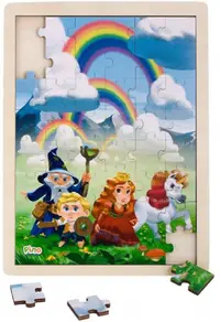 Puzzle din lemn de 48 piese Pino Povesti - Curcubeu