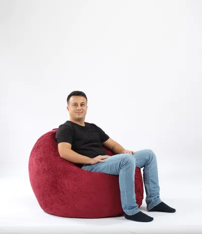 Fotoliu pufrelax relaxo xl sour cherry husa detasabila textila umplut cu perle polistiren