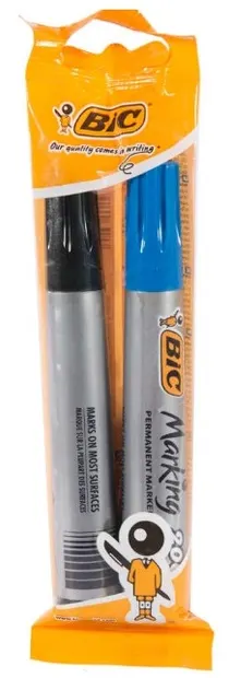 Markere permanente BIC Marking - Negru și albastru