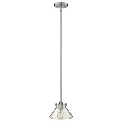 Lampa suspendata Congress 1 Light Clear Glass Pendant – Chrome