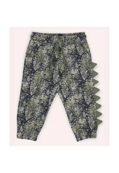 Pantaloni de trening lungi cu model Dinozaur - - Authentic Threads - Bej & Kaki - pentru baieti - Bej