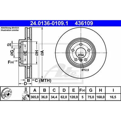 Disc frana ATE 24.0136-0109.1