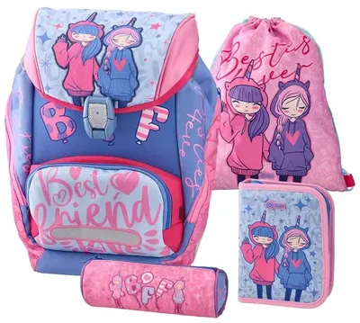Set școlar Play Logic Set - BFF, rucsac, geantă sport și două penare