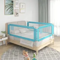 Gossi balustrada de protectie pat copii, albastru, 150x25 cm, textil