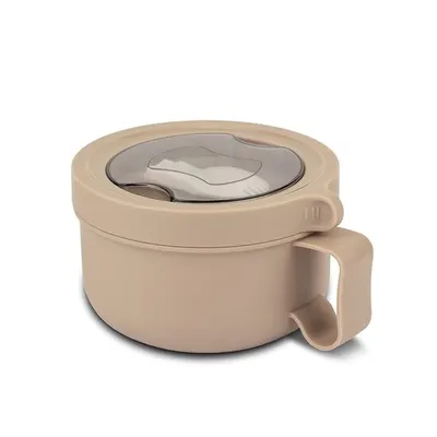 Recipient rotund pentru alimente din otel inoxidabil We Care Bej 850 ml