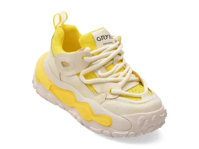 Pantofi sport GRYXX galbeni, 5373, din material textil si piele naturala