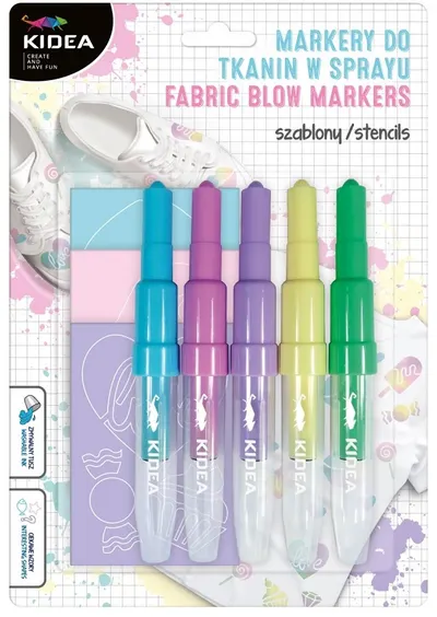 Markere spray pentru textile Kidea - Sweet Love, 5 bucăți