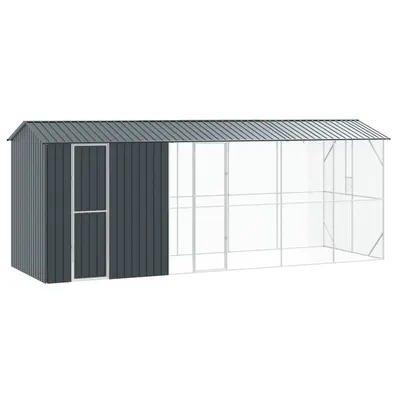 vidaXL Cușcă pentru păsări Antracit 645 x 208 x 247 cm Oțel Galvanizat