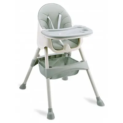 Scaun de masa 3in1 transformabil in scaunel clasic, cu cos de depozitare, baza antiderapanta, masuta reglabila, suport picioare si husa detasabila Ricokids Milo Verde