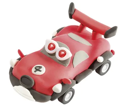 Set de creatie Totum - Fa-ti singur, automobil rosu cu modelin