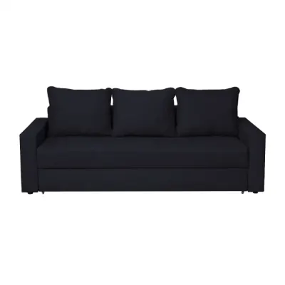 Canapea NICO II 3L extensibila, 3 locuri, cu arcuri si lada depozitare, negru albastrui, 220x85x75 cm