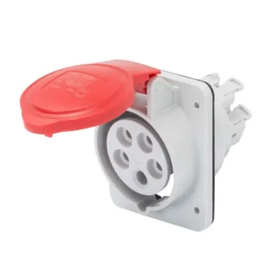 Priza industriala incastrata 10° HP - IP44/IP54 - 3P+N+E 32A 380-415V 50/60HZ - RED - 6H - FAST WIRING