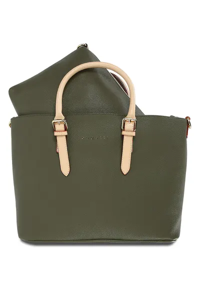 Geanta dama - seria Ella - shopper - verde olive