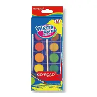 Acuarele pastila, 28mm, 12culori/set + pensula, Keyroad KR971352