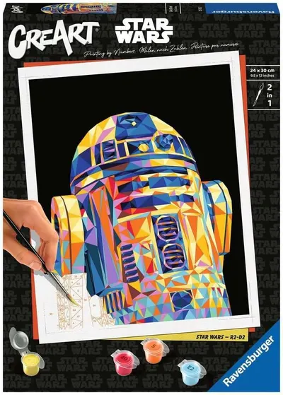 Set de pictură pe numere Ravensburger CreArt - Războiul Stelelor R2 D2