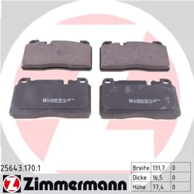 Set placute frana, frana disc ZIMMERMANN 25643.170.1